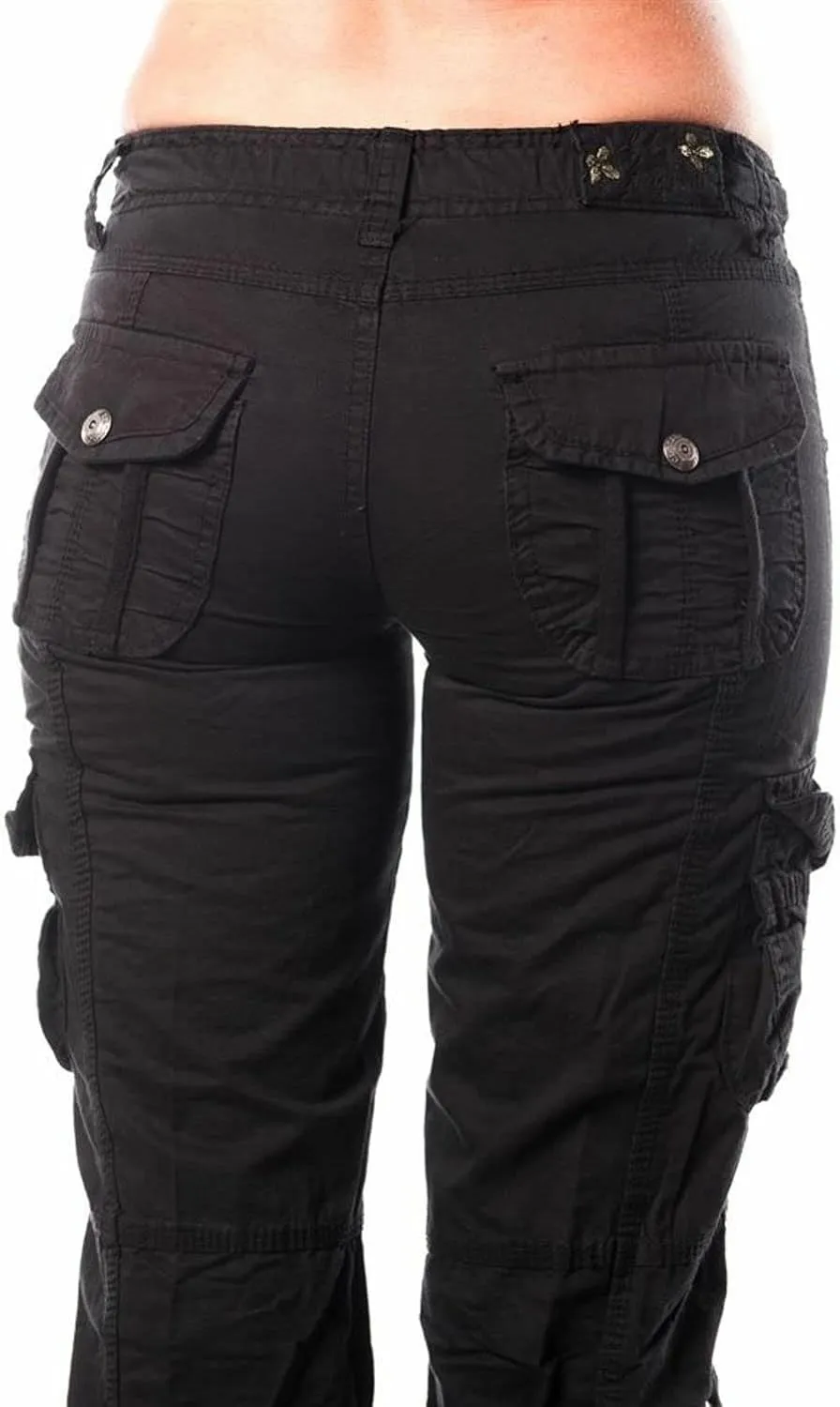 Jack David Women's Cargo Pants Casual Cargo Hiking Camping Tactical Pants Military Army Combat Trousers 8 Pockets