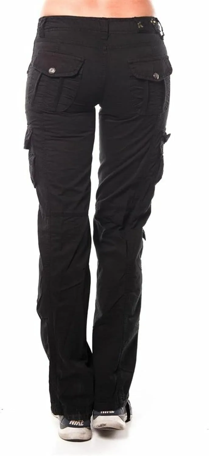 Jack David Women's Cargo Pants Casual Cargo Hiking Camping Tactical Pants Military Army Combat Trousers 8 Pockets