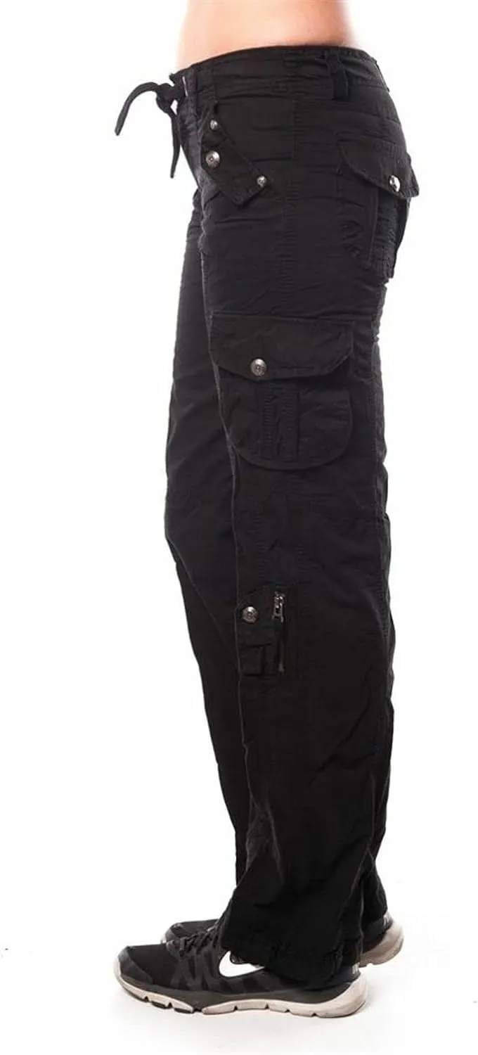 Jack David Women's Cargo Pants Casual Cargo Hiking Camping Tactical Pants Military Army Combat Trousers 8 Pockets