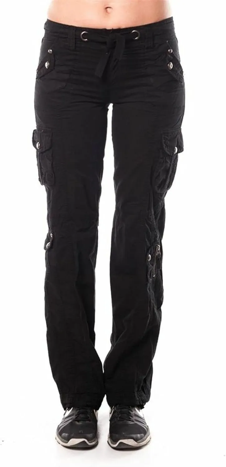 Jack David Women's Cargo Pants Casual Cargo Hiking Camping Tactical Pants Military Army Combat Trousers 8 Pockets