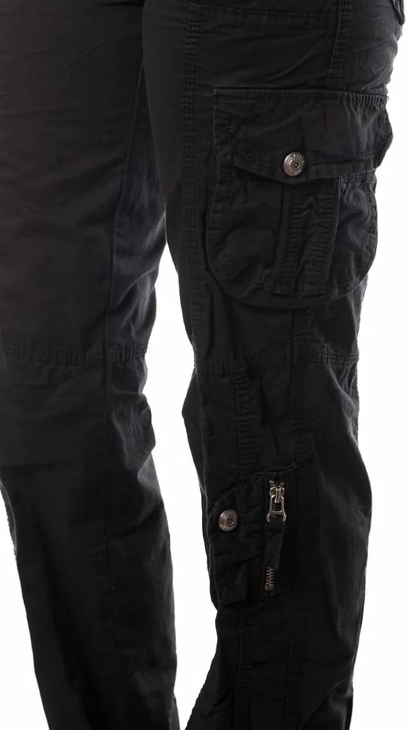 Jack David Women's Cargo Pants Casual Cargo Hiking Camping Tactical Pants Military Army Combat Trousers 8 Pockets