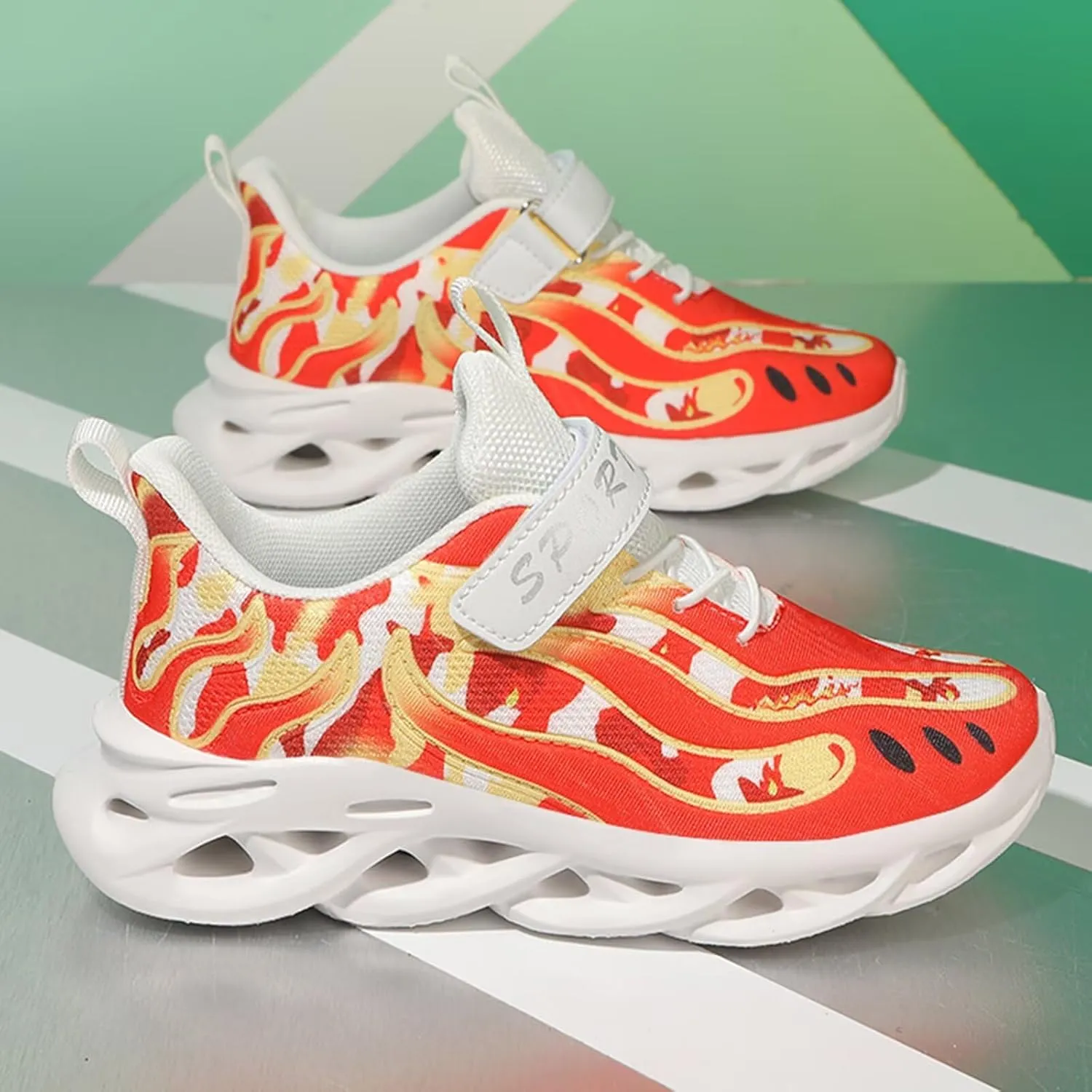 Jakcuz Kids Sneakers for Boys Girls Athletic Gym Tennis Shoes Lightweight Comfortable Kids Children Casual