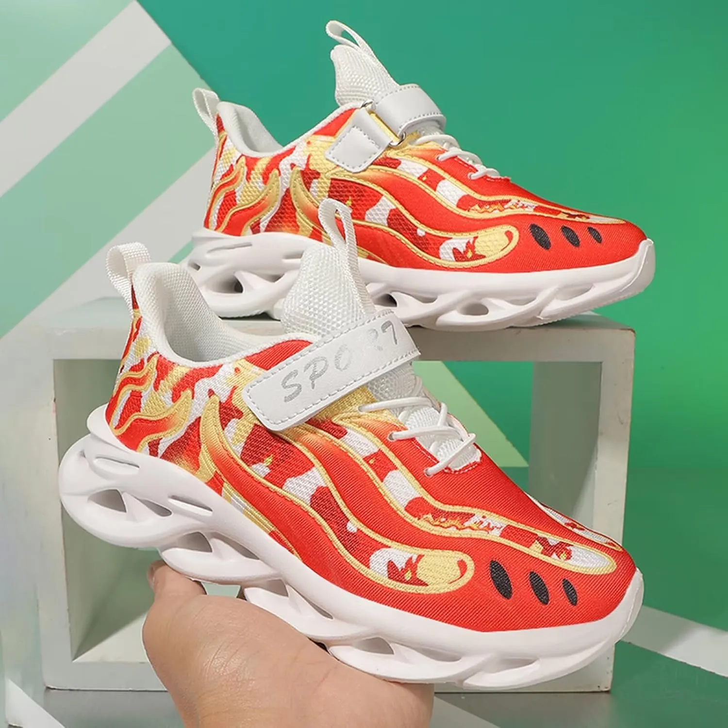 Jakcuz Kids Sneakers for Boys Girls Athletic Gym Tennis Shoes Lightweight Comfortable Kids Children Casual