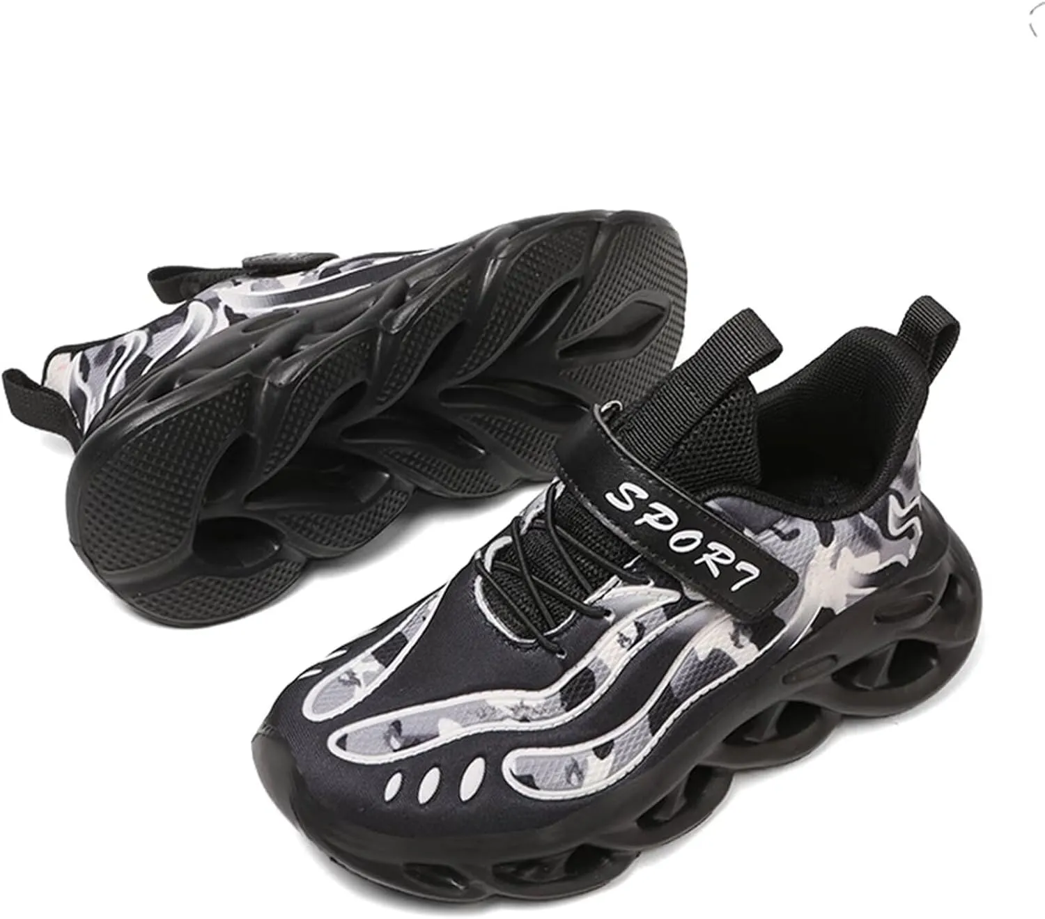 Jakcuz Kids Sneakers for Boys Girls Athletic Gym Tennis Shoes Lightweight Comfortable Kids Children Casual