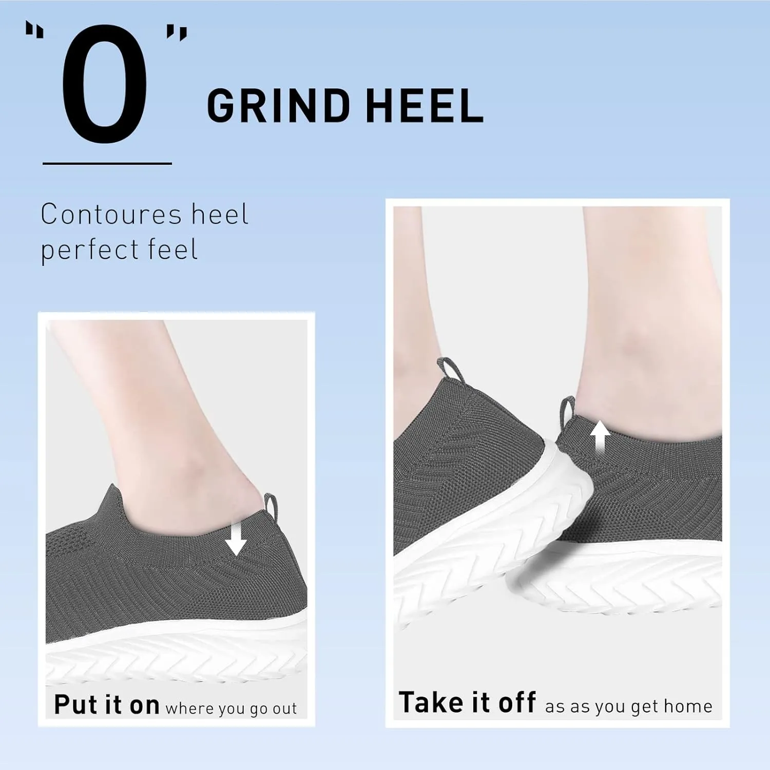 JIAFO Womens Athletic Walking Shoes, Women Slip On Shoes Sneakers, Non Slip Running Shoes for Women, Laceless Casual Breathable Lightweight Mesh Knit