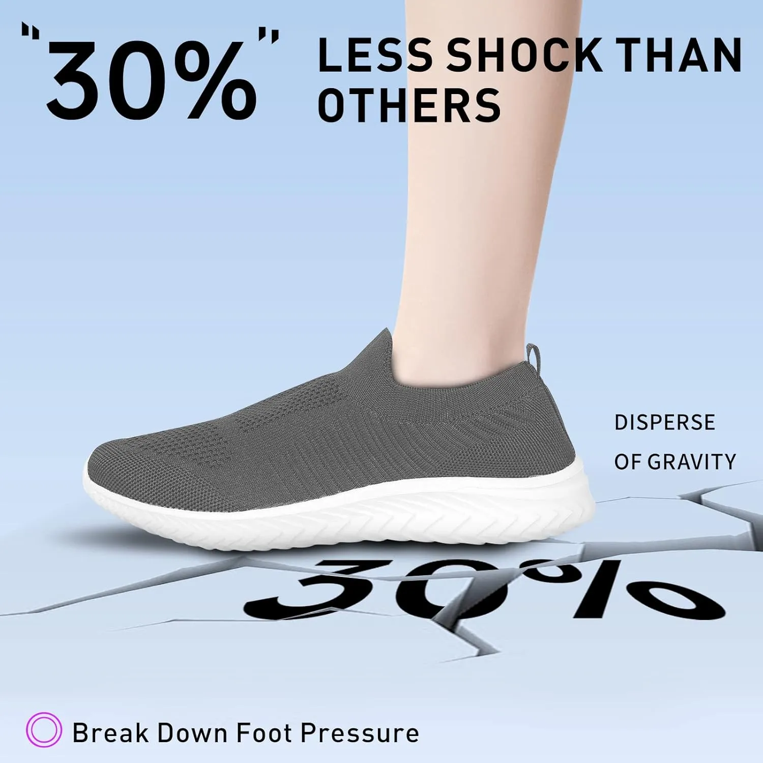JIAFO Womens Athletic Walking Shoes, Women Slip On Shoes Sneakers, Non Slip Running Shoes for Women, Laceless Casual Breathable Lightweight Mesh Knit