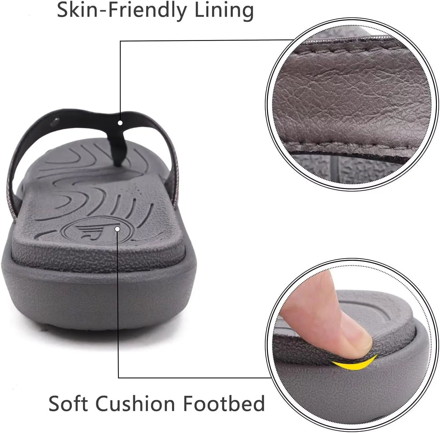 jiajiale Womens Fashion Orthotic Flip Flops Ladies Slip On Lightweight Comfortable Thick Cushion Yoga Mat Thong Sandals With Plantar Fasciitis Arch Support