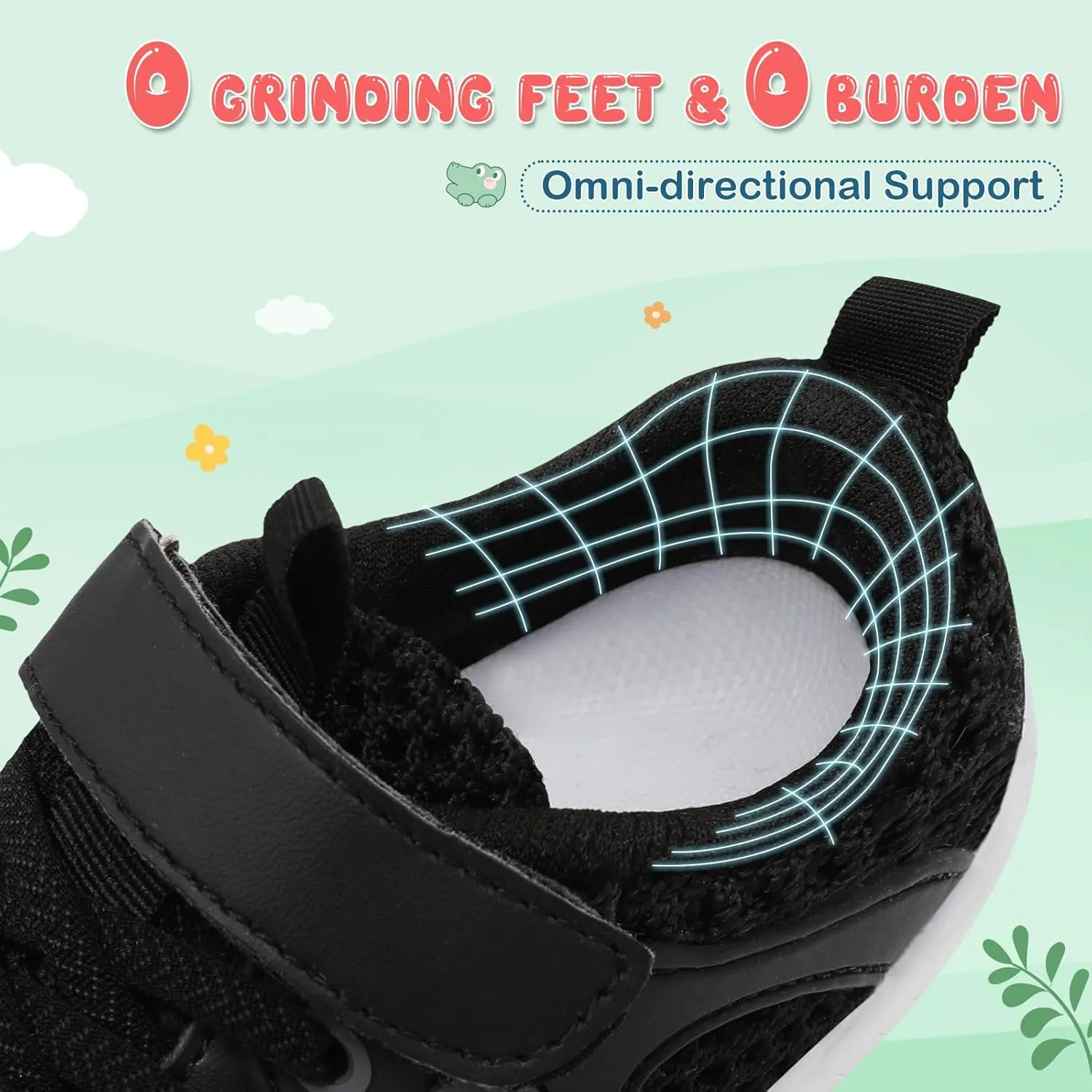 JIASUQI Toddler Shoes for Baby Girls Sneakers Barefoot Walking Shoes Running Tennis Shoes