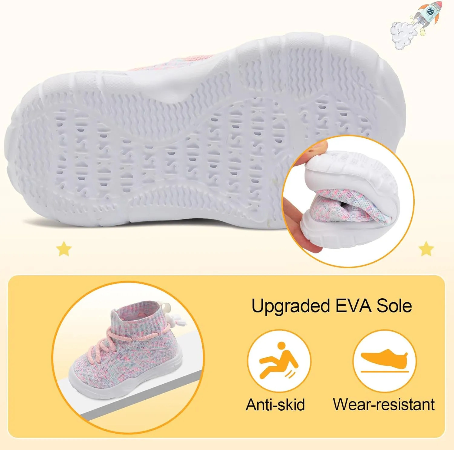 JIASUQI Toddler Shoes High Top Sneakers for Boys Girls Barefoot Wide Walking Tennis Shoes