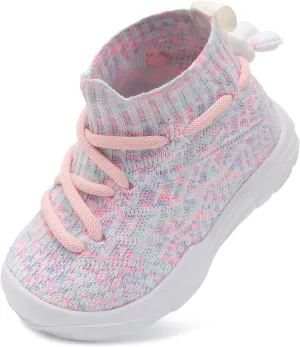 JIASUQI Toddler Shoes High Top Sneakers for Boys Girls Barefoot Wide Walking Tennis Shoes