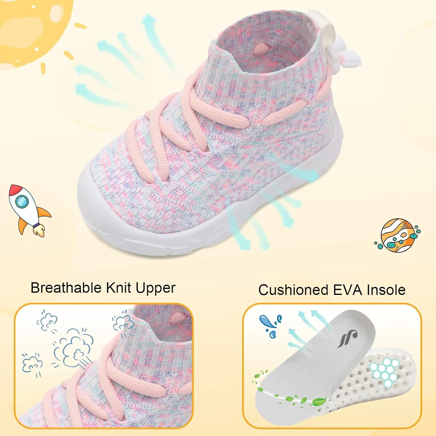 JIASUQI Toddler Shoes High Top Sneakers for Boys Girls Barefoot Wide Walking Tennis Shoes