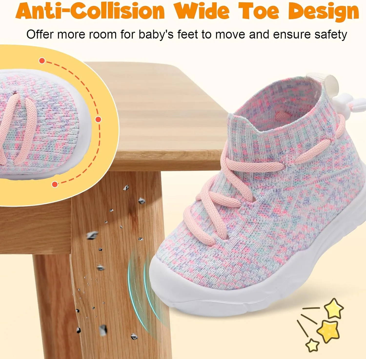 JIASUQI Toddler Shoes High Top Sneakers for Boys Girls Barefoot Wide Walking Tennis Shoes