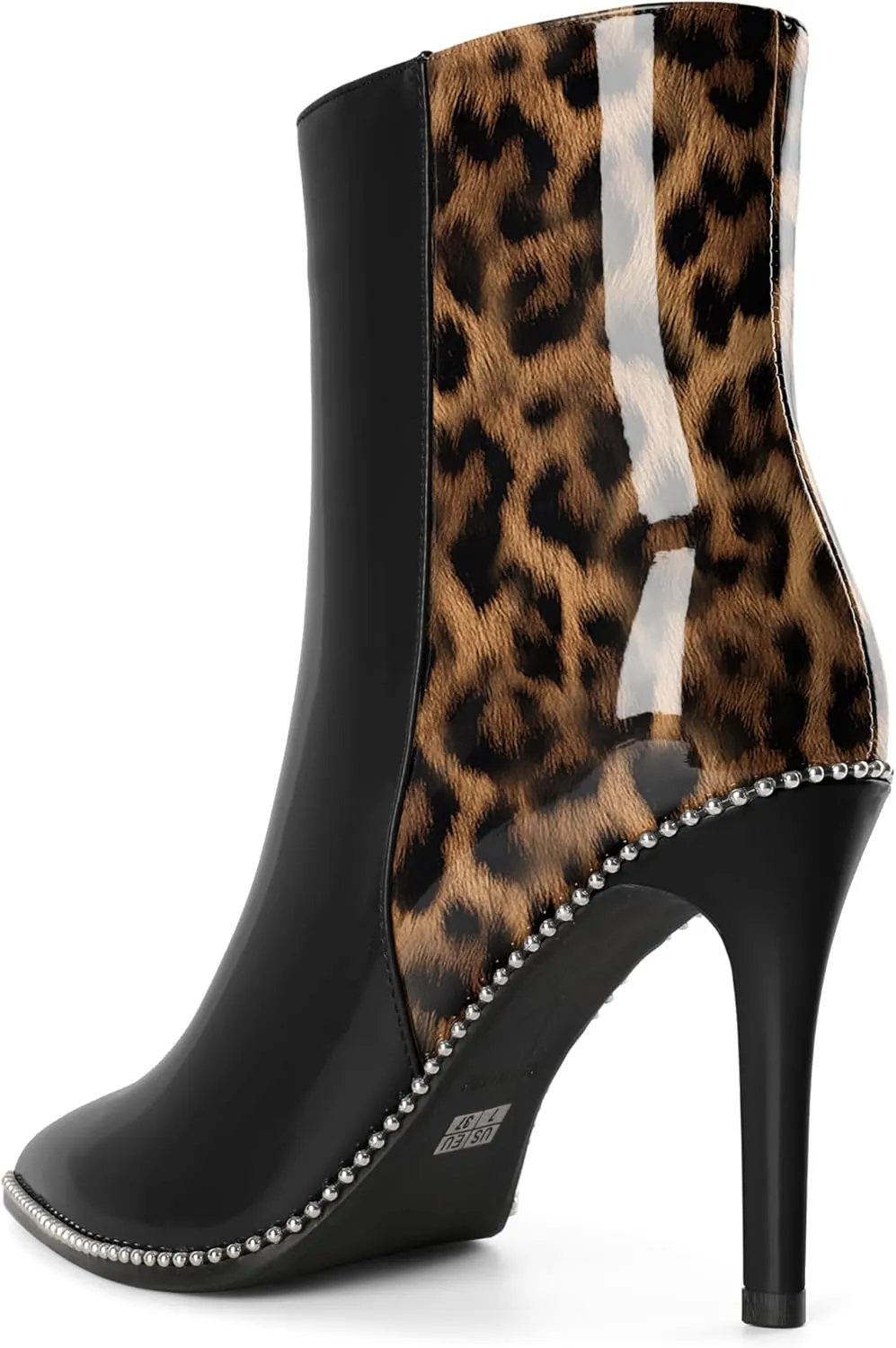 Joseywade Ankle Boots High Heel Boots Women Pointed Toe Stiletto Thin Slim Heel Booties Side Zipper Beaded Short Boots Shoes
