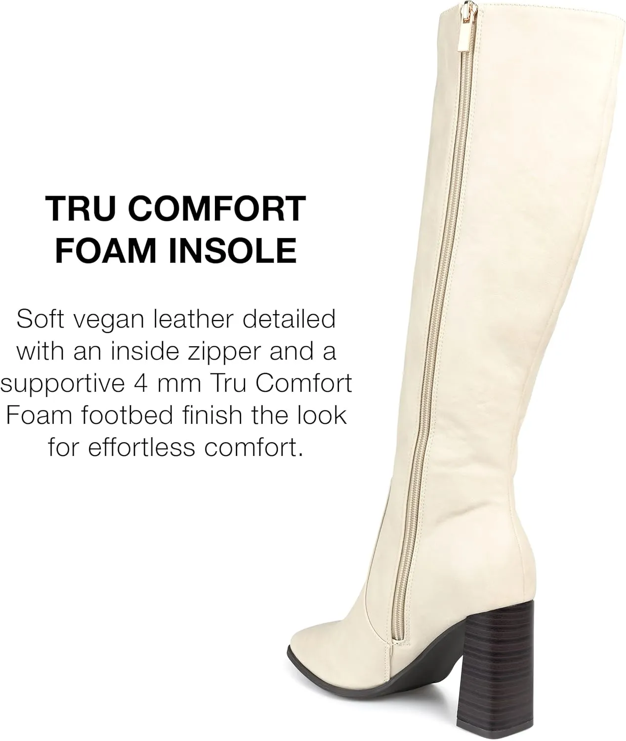 Journee Collection Womens Karima Faux Leather Square Toe Knee-High Boots