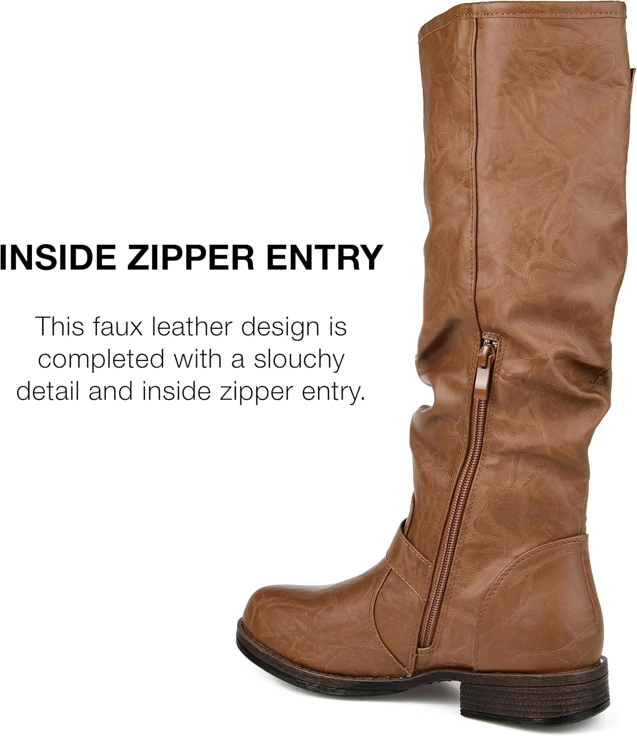 Journee Womens Stormy Stacked Heel Riding Boots
