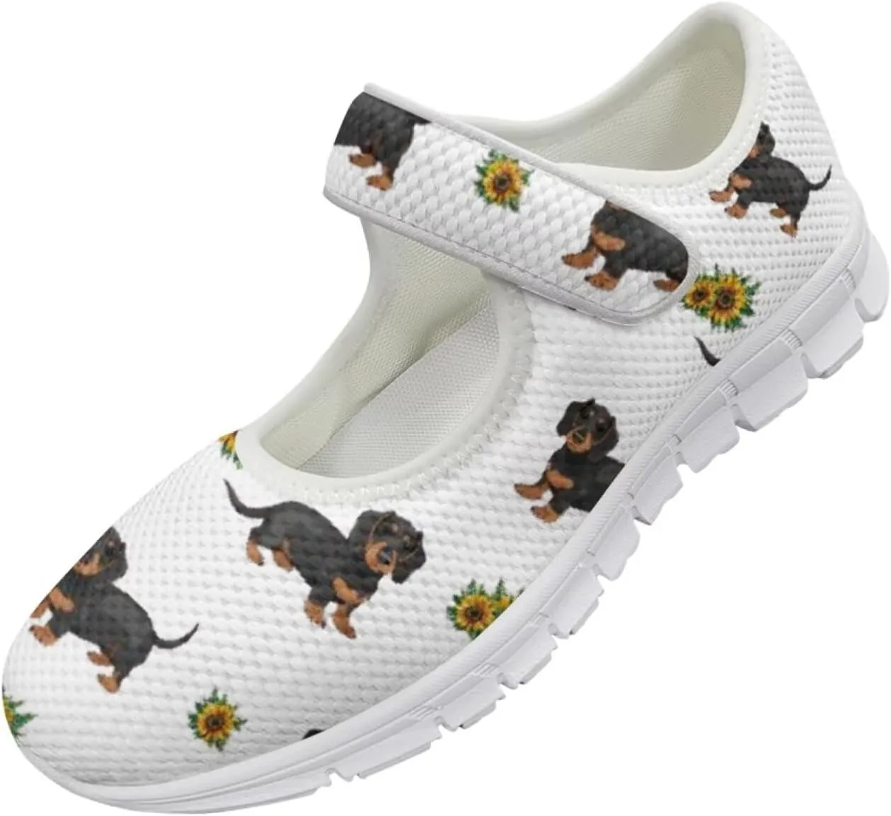 JoyLamoria Cartoon Cat Slip on Walking Shoes Women s Mary Jane Flats,Breathable Comfort Low Heel Slip-on Barefoor Diabeti Shoes