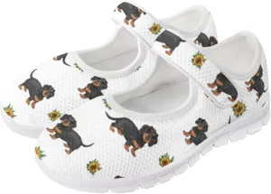 JoyLamoria Cartoon Cat Slip on Walking Shoes Women s Mary Jane Flats,Breathable Comfort Low Heel Slip-on Barefoor Diabeti Shoes