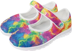JoyLamoria Rainbow LGBT Walking Shoes Y2K Leopard Flats Arch Support Travel Working Nurse Shoes Light Wight Diabetic Shoes