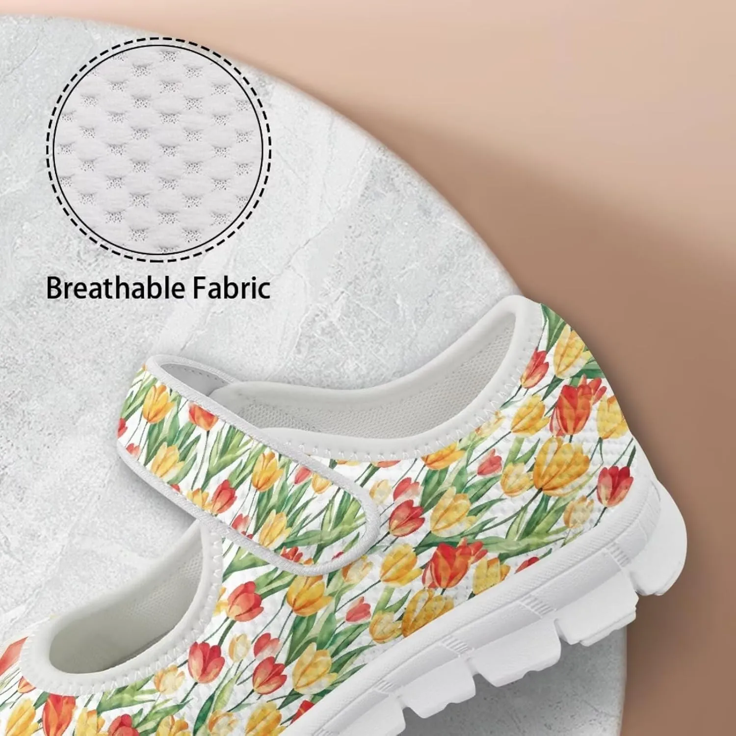 JoyLamoria Rainbow LGBT Walking Shoes Y2K Leopard Flats Arch Support Travel Working Nurse Shoes Light Wight Diabetic Shoes