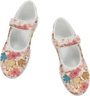 JoyLamoria Womens Slip on Fashion Mary Jane Shoes Retro Mushroom Painted Flats Causal Road Walking Shoes Non Slip Platform