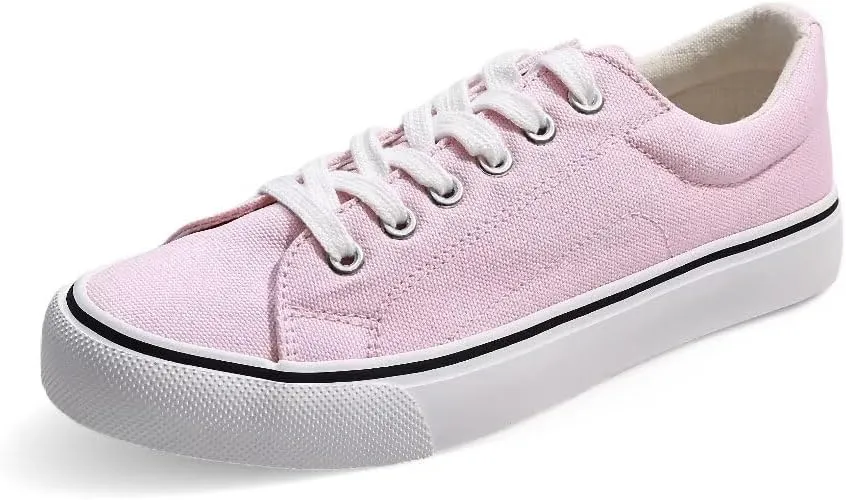 JUDIS Women's Lace Up Low Top Canvas Shoes Fashion Casual Sneakers