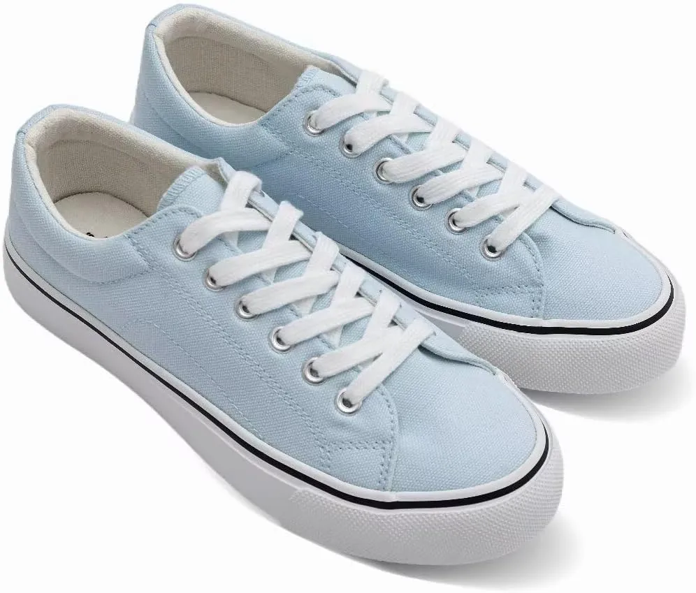 JUDIS Women's Lace Up Low Top Canvas Shoes Fashion Casual Sneakers