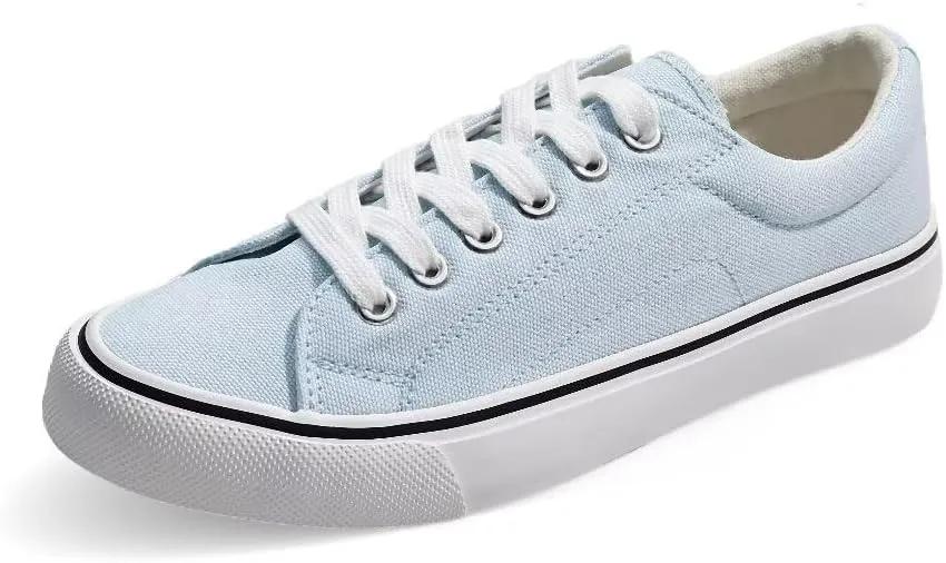 JUDIS Women's Lace Up Low Top Canvas Shoes Fashion Casual Sneakers