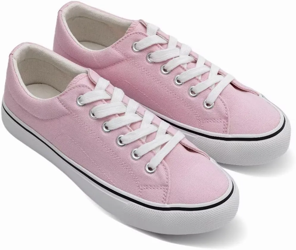 JUDIS Women's Lace Up Low Top Canvas Shoes Fashion Casual Sneakers