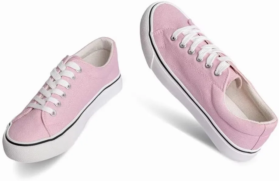 JUDIS Women's Lace Up Low Top Canvas Shoes Fashion Casual Sneakers