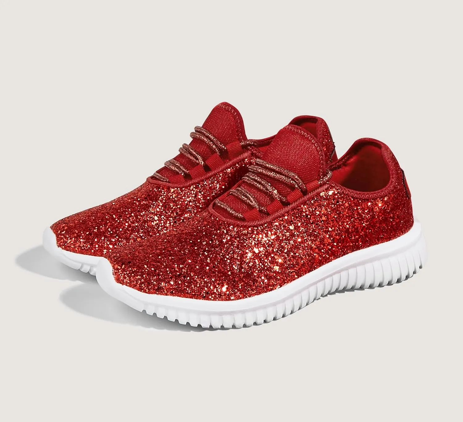 K KIP WOK Fashion Glitter Sneakers for Womens Silp On Running Shoes Lightweigt Tennis Walking Sneakers