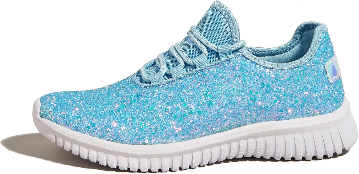 K KIP WOK Fashion Glitter Sneakers for Womens Silp On Running Shoes Lightweigt Tennis Walking Sneakers