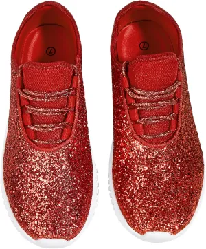 K KIP WOK Fashion Glitter Sneakers for Womens Silp On Running Shoes Lightweigt Tennis Walking Sneakers