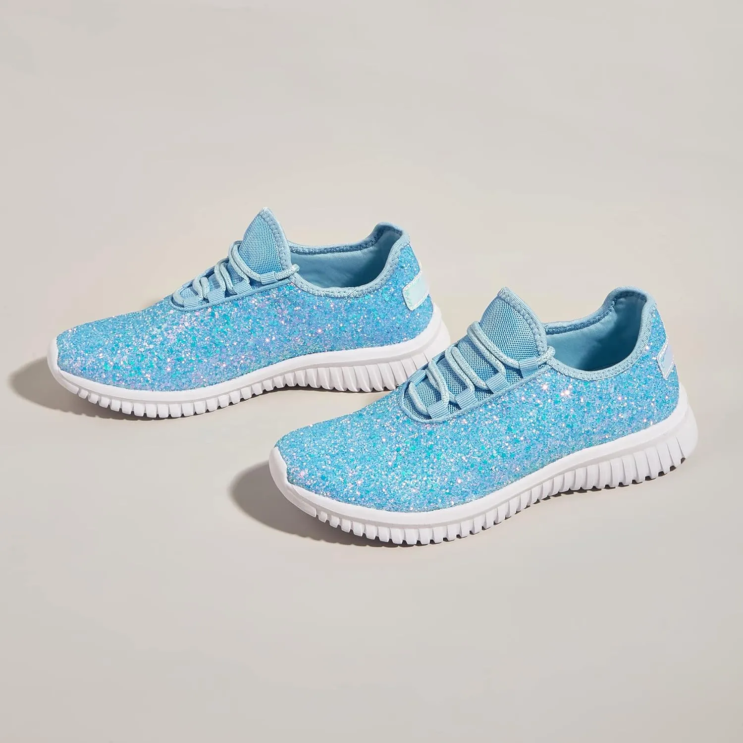 K KIP WOK Fashion Glitter Sneakers for Womens Silp On Running Shoes Lightweigt Tennis Walking Sneakers