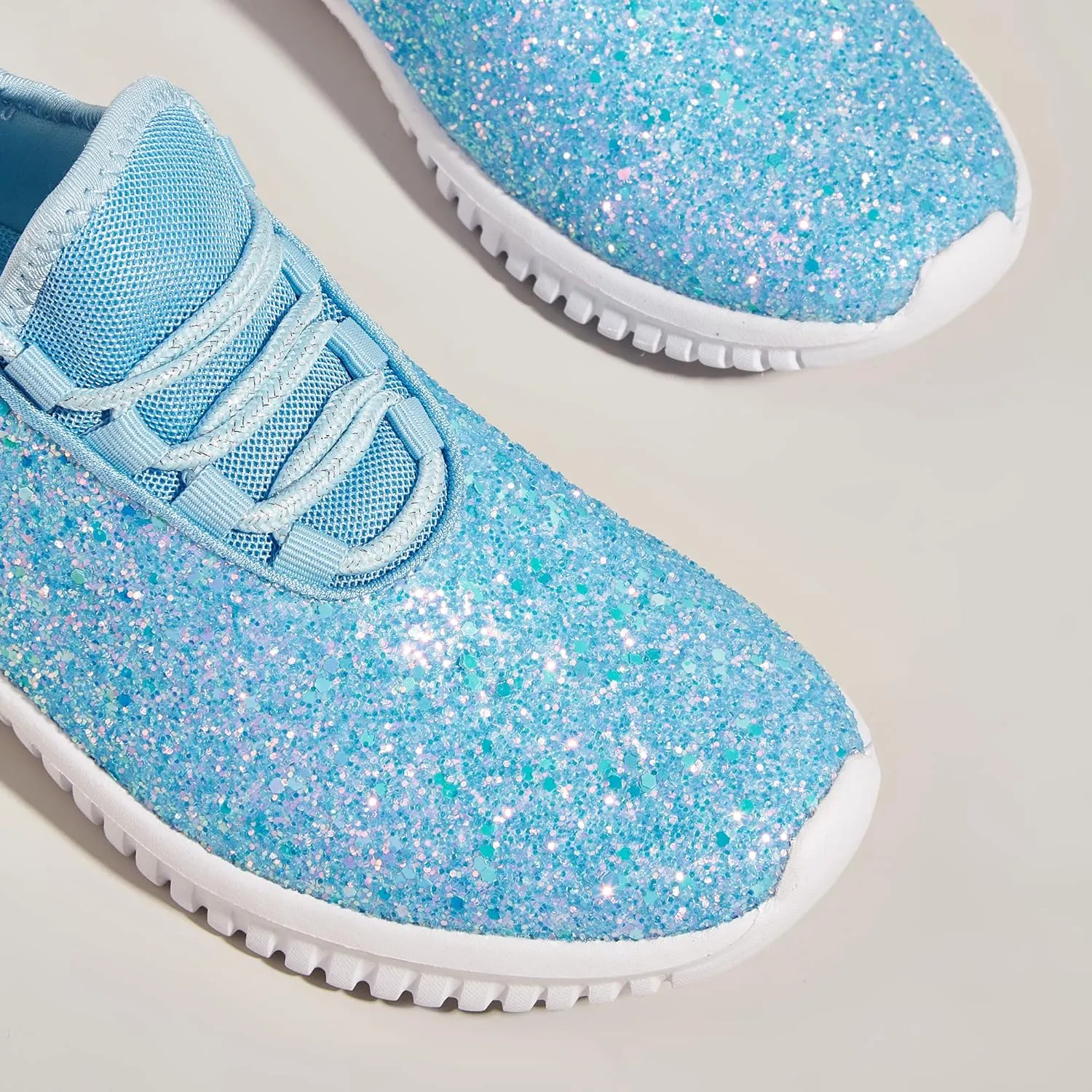 K KIP WOK Fashion Glitter Sneakers for Womens Silp On Running Shoes Lightweigt Tennis Walking Sneakers