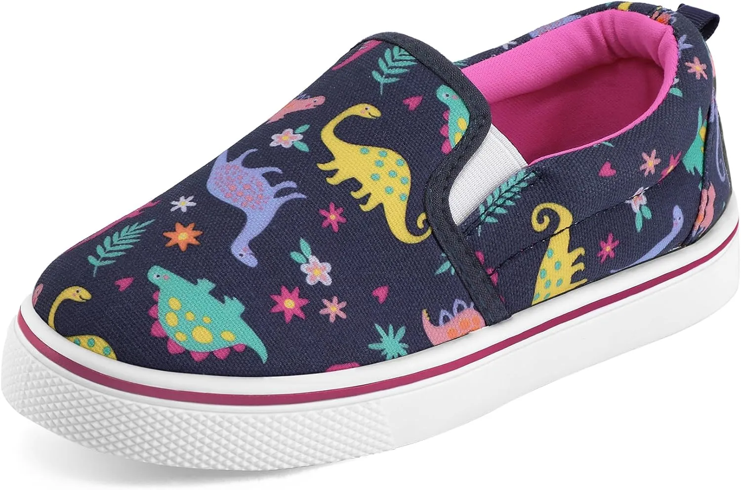 K KomForme Toddler Girls Boys Shoes Little Kids Slip on Canvas Sneakers for Running/Walking