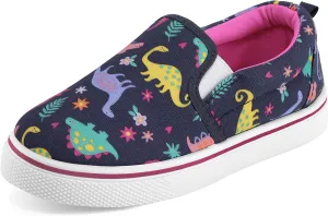 K KomForme Toddler Girls Boys Shoes Little Kids Slip on Canvas Sneakers for Running/Walking