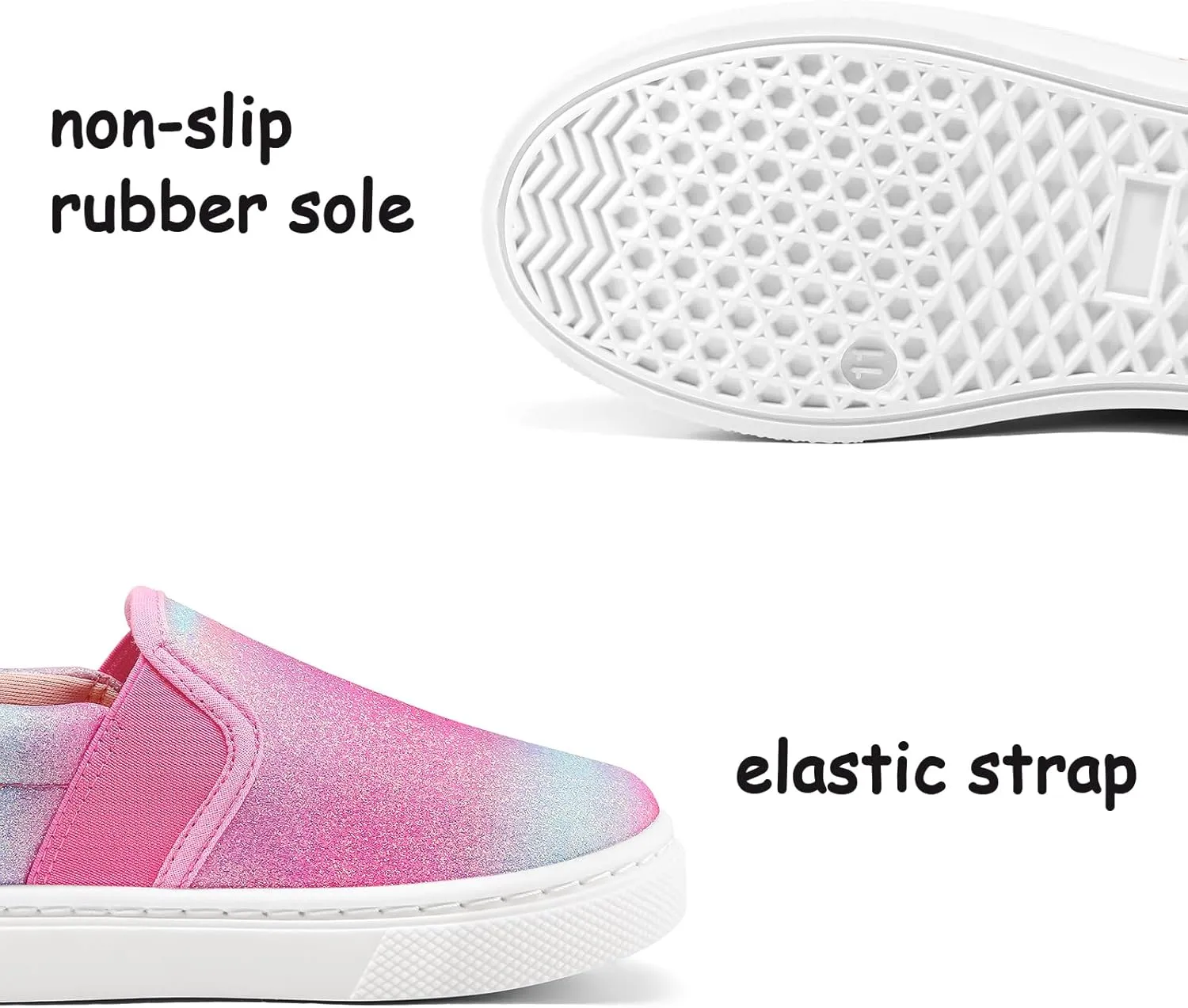 K KomForme Toddler Sneakers for Girls Boys Slip On Canvas Walking Shoes