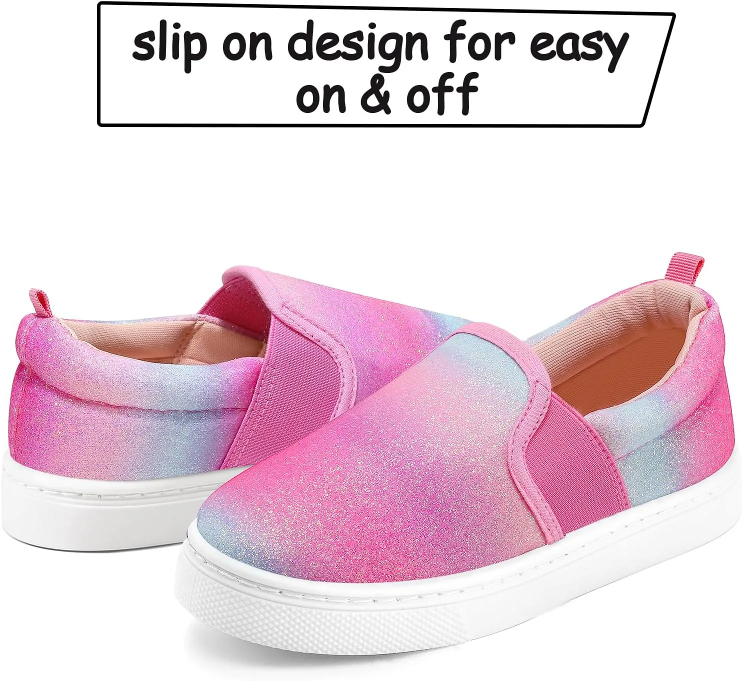 K KomForme Toddler Sneakers for Girls Boys Slip On Canvas Walking Shoes