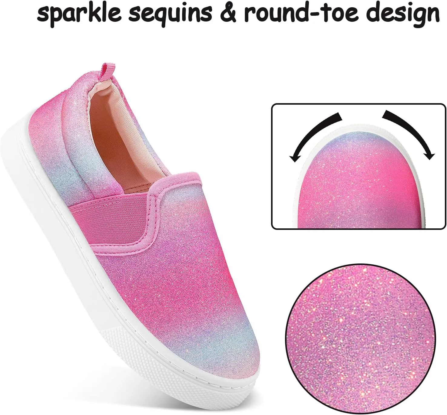 K KomForme Toddler Sneakers for Girls Boys Slip On Canvas Walking Shoes