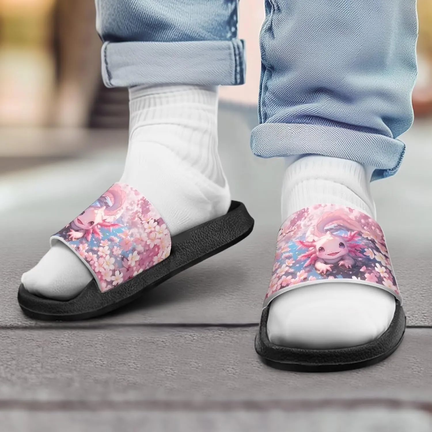 Kid Girls Slides Sandals For Kid Child Slippers Lightweight Non-slip Open Toe Comfy Shower Beach Funny Slide Sandals