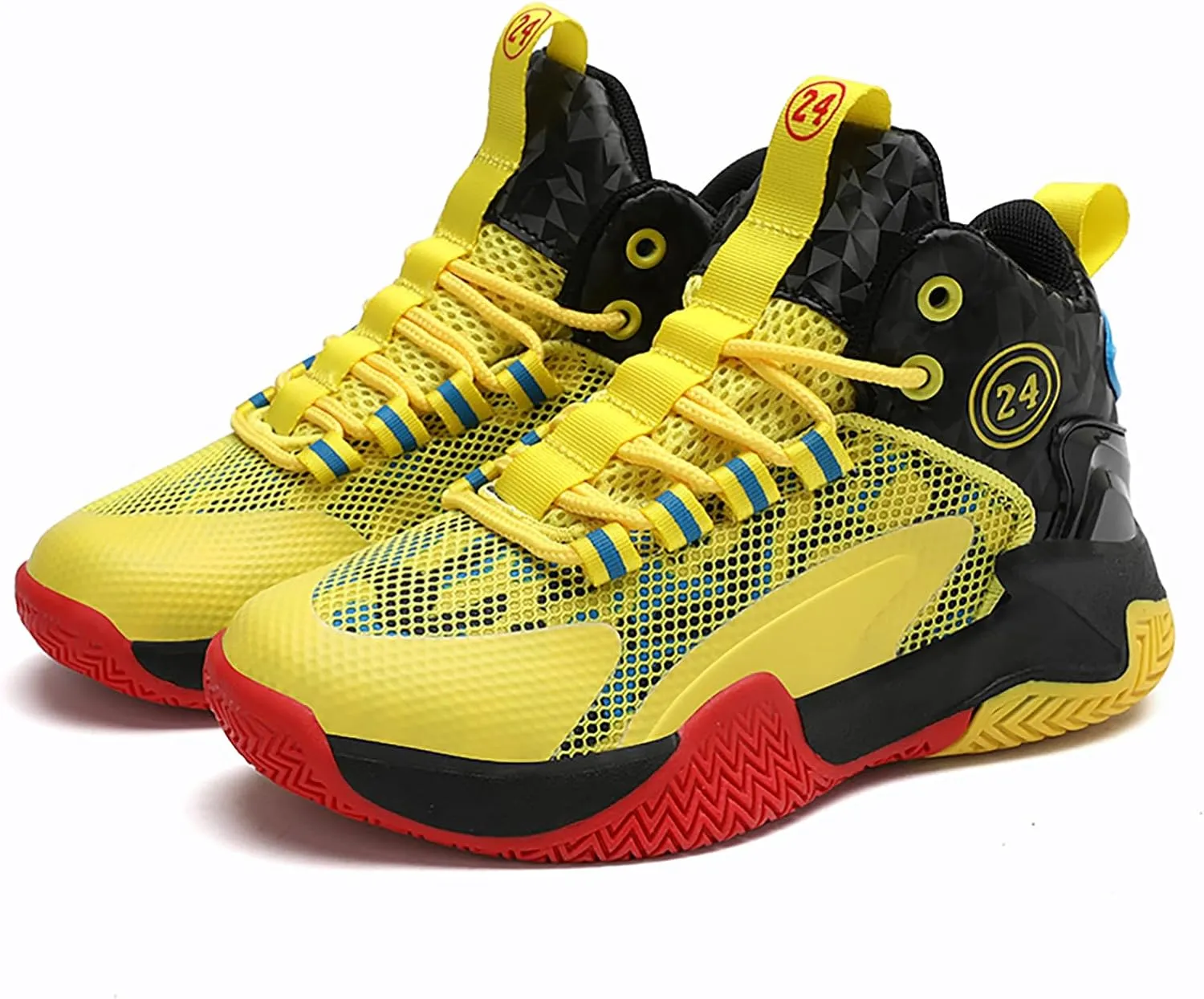 Kids Basketball Shoes Boys Cushion Sneakers Non-Slip Outdoor Sports Shoes Comfortable Girls Lightweight Breathable Walking Running Shoes Tennis Sneakers