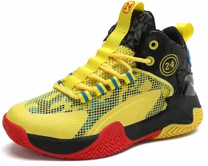 Kids Basketball Shoes Boys Cushion Sneakers Non-Slip Outdoor Sports Shoes Comfortable Girls Lightweight Breathable Walking Running Shoes Tennis Sneakers