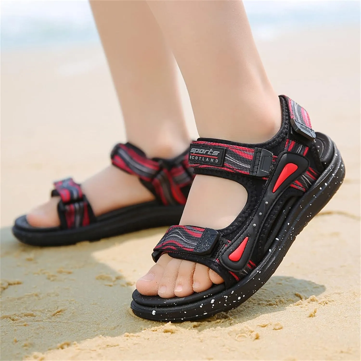 Kids Boys Summer Sports Sandals Outdoor Hiking Beach Open Toe Lightweight Breathable Non Slip Casual Walking Shoes