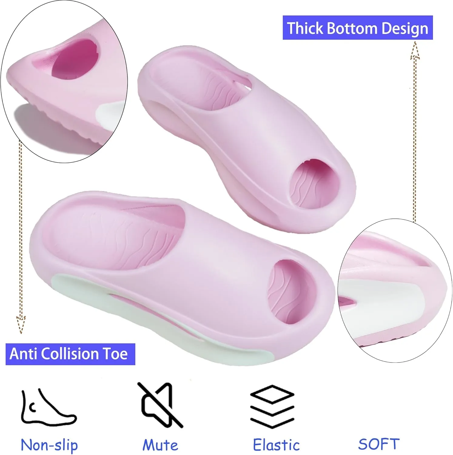 Kids Cloud Slides Boys Girls Comfy Pillow Slippers Summer Beach Sandals Non-Slip Thick Sole Slippers for Indoor Outdoor