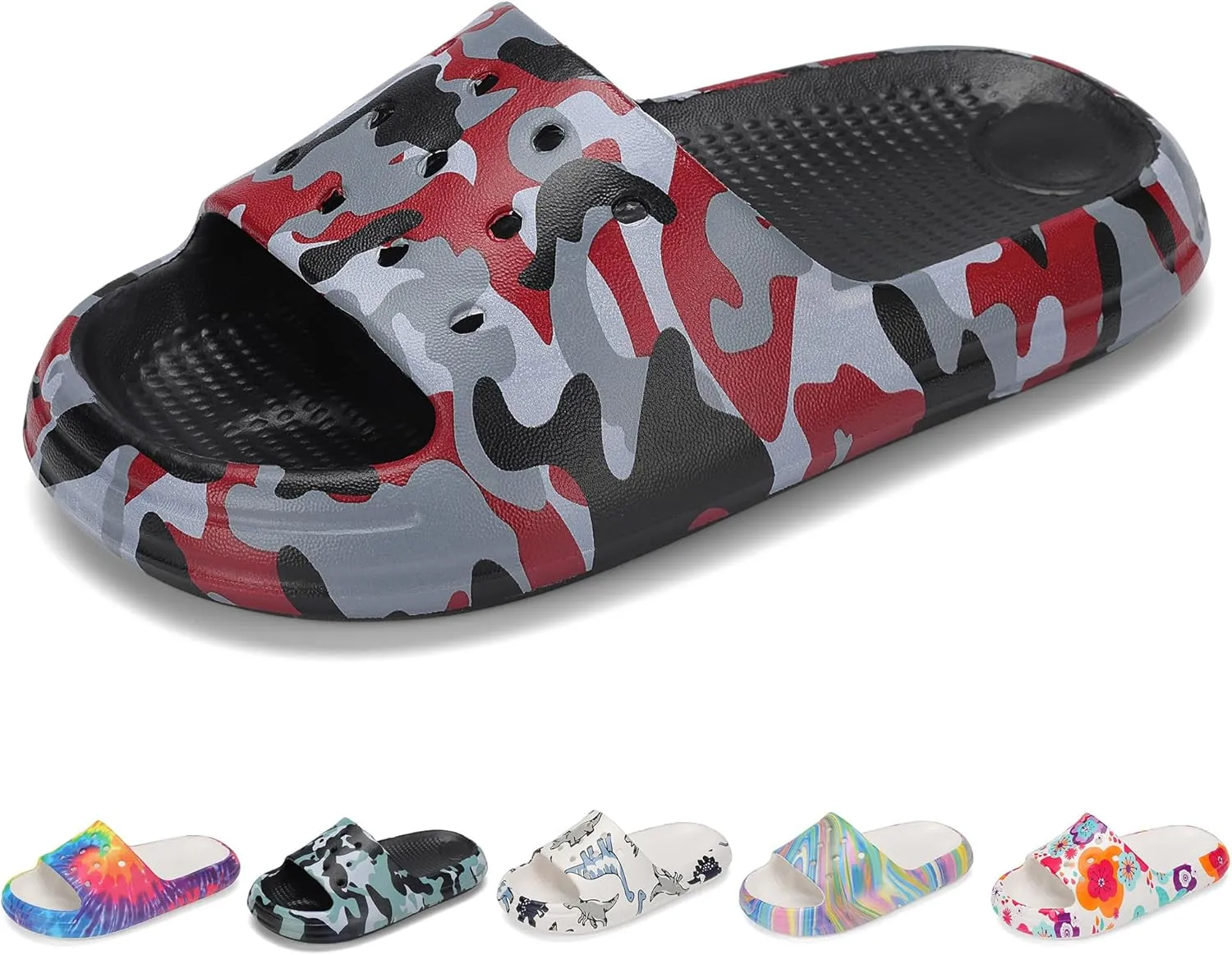 Kids Cloud Slides Boys Girls Non Slip Slip On Shower Sandals, Comfort Slippers for Summer, Pool, Beach, and Water Activities