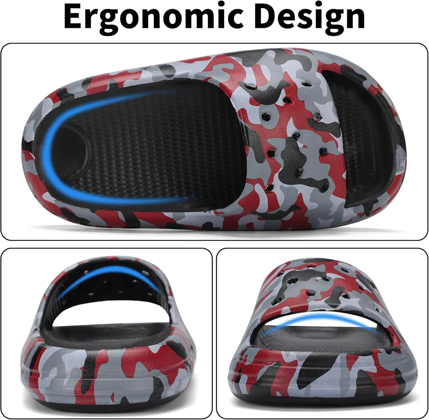 Kids Cloud Slides Boys Girls Non Slip Slip On Shower Sandals, Comfort Slippers for Summer, Pool, Beach, and Water Activities