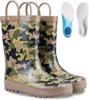 Kids Rain Boots with Cotton Lining, Rubber Construction, Prints for Comfort and Style