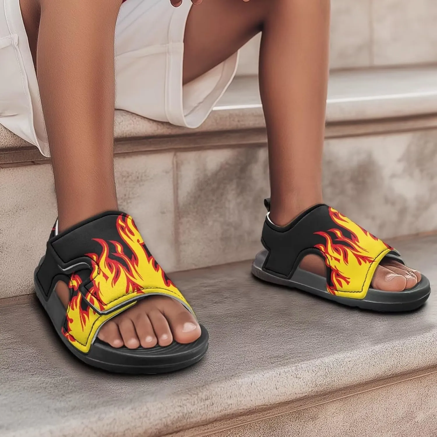 Kids Sandals Boys Girls Summer Outdoor Non-slip Athletic Sandals Adjustable Sport Sandal Lightweight Beach Gifts for Toddler/Little/Big Kid