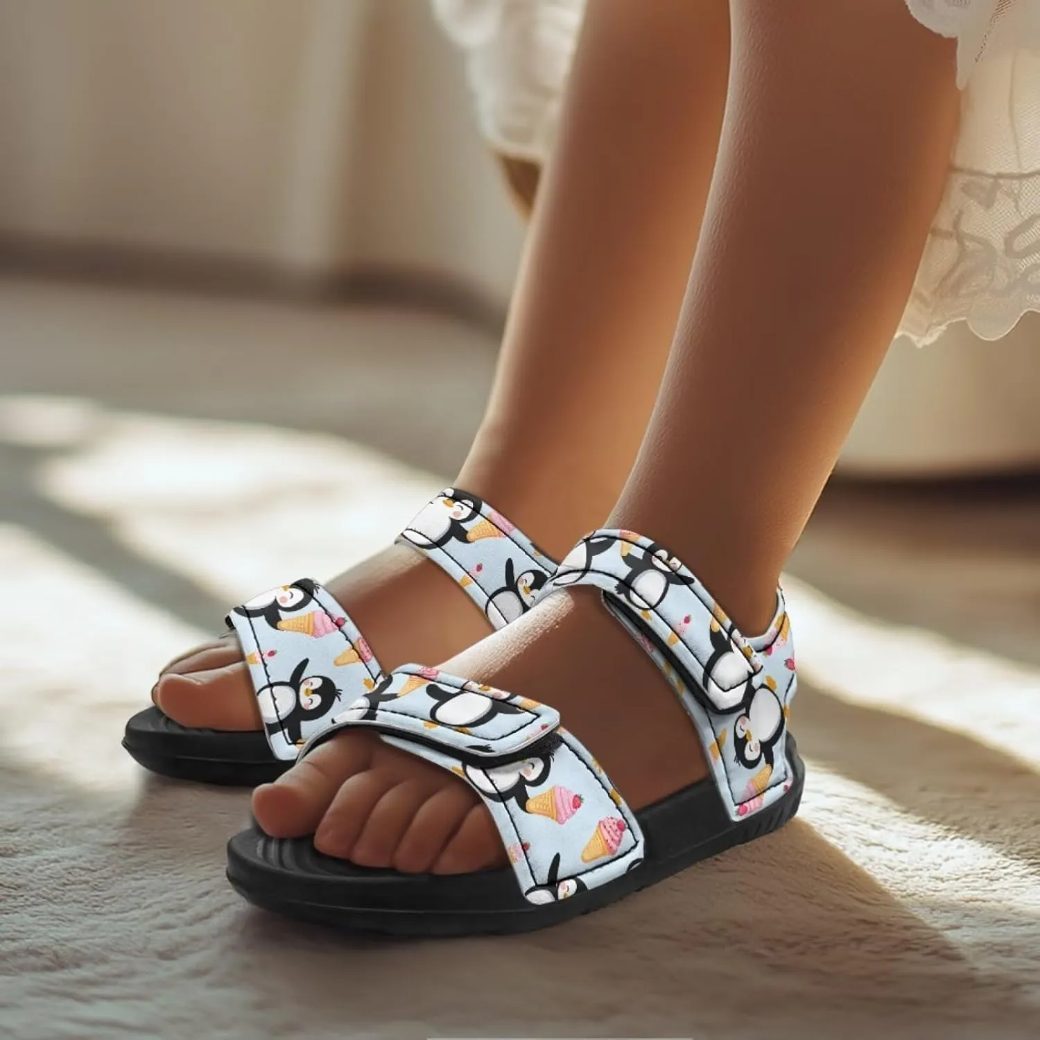 Kids Sandals for Boy Girls Summer Sandals Athletic Slide Shoes Non Slip Double Buckle Strap Kids Summer Footwear