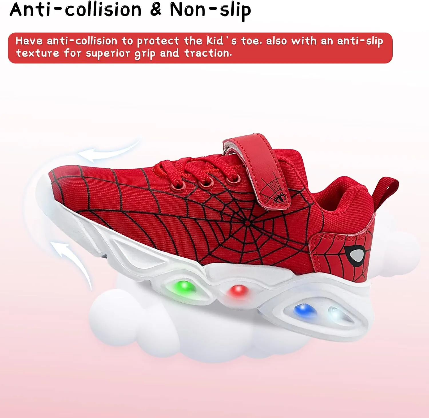 Kids Shoes Toddler Boys Girls Athletic Running Sports Sneakers Non-Slip Lightweight Sneakers Unisex Luminous Sneakers for Toddler/Little Kid